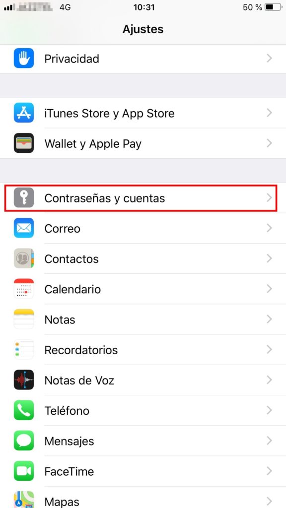 configurar correo iphone